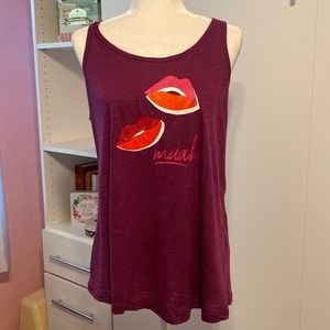 Torrid | Racerback Valentines Sleep Tank Size 0/L/12 Burgundy